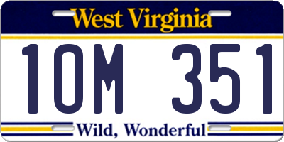 WV license plate 1OM351