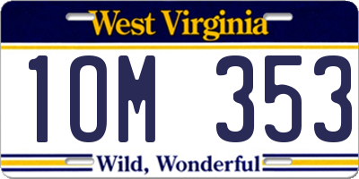 WV license plate 1OM353