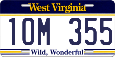 WV license plate 1OM355
