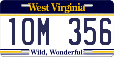 WV license plate 1OM356