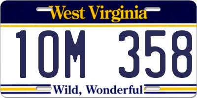 WV license plate 1OM358