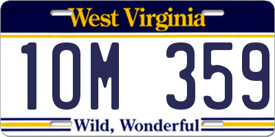 WV license plate 1OM359