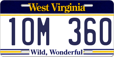 WV license plate 1OM360
