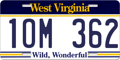 WV license plate 1OM362