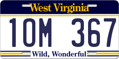 WV license plate 1OM367
