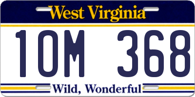 WV license plate 1OM368