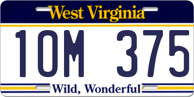 WV license plate 1OM375