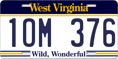 WV license plate 1OM376
