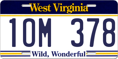 WV license plate 1OM378