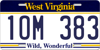 WV license plate 1OM383