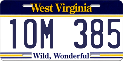 WV license plate 1OM385