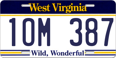 WV license plate 1OM387