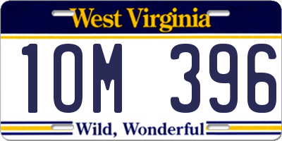 WV license plate 1OM396