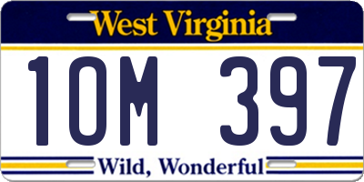 WV license plate 1OM397