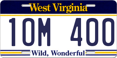 WV license plate 1OM400