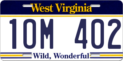 WV license plate 1OM402