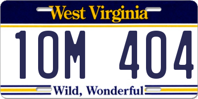 WV license plate 1OM404