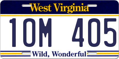 WV license plate 1OM405