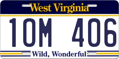 WV license plate 1OM406