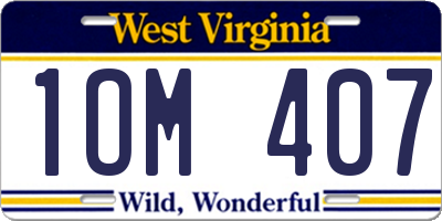 WV license plate 1OM407