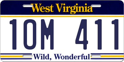 WV license plate 1OM411