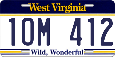 WV license plate 1OM412