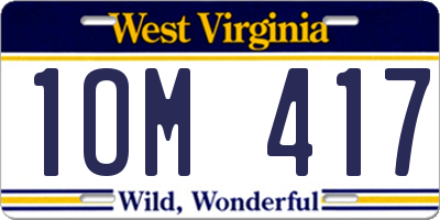 WV license plate 1OM417