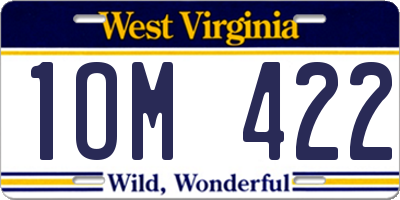 WV license plate 1OM422