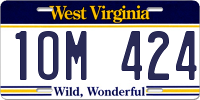 WV license plate 1OM424
