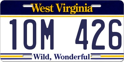 WV license plate 1OM426
