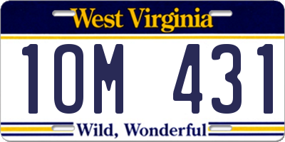 WV license plate 1OM431