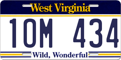 WV license plate 1OM434