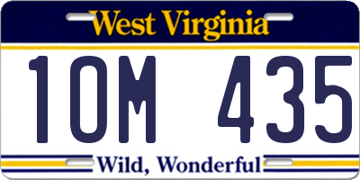 WV license plate 1OM435