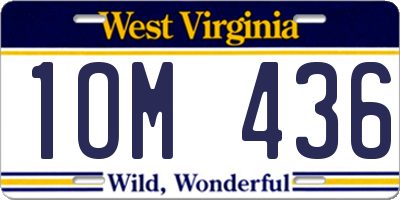 WV license plate 1OM436