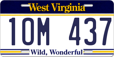 WV license plate 1OM437