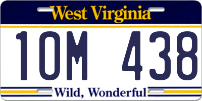 WV license plate 1OM438