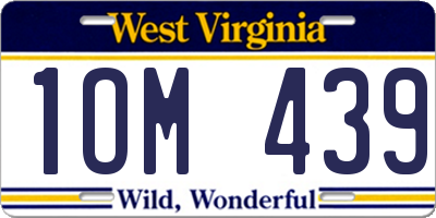 WV license plate 1OM439