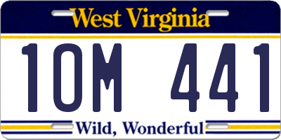 WV license plate 1OM441