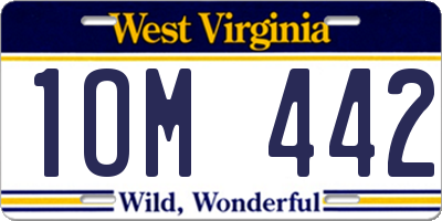 WV license plate 1OM442