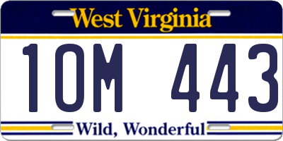 WV license plate 1OM443