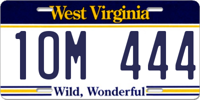 WV license plate 1OM444