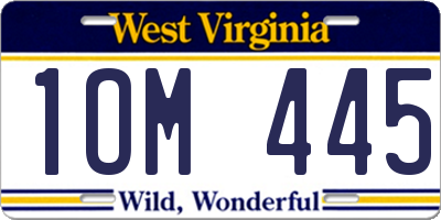 WV license plate 1OM445