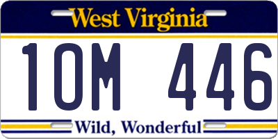 WV license plate 1OM446