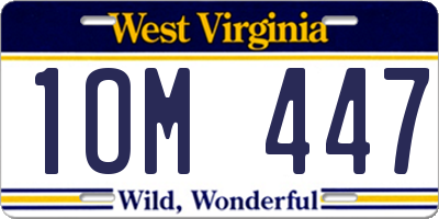 WV license plate 1OM447