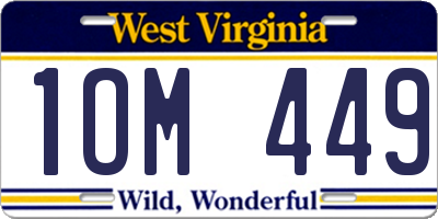 WV license plate 1OM449