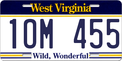 WV license plate 1OM455