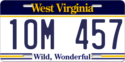 WV license plate 1OM457