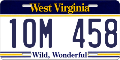 WV license plate 1OM458