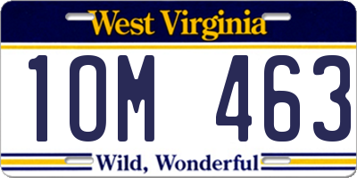 WV license plate 1OM463