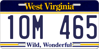 WV license plate 1OM465